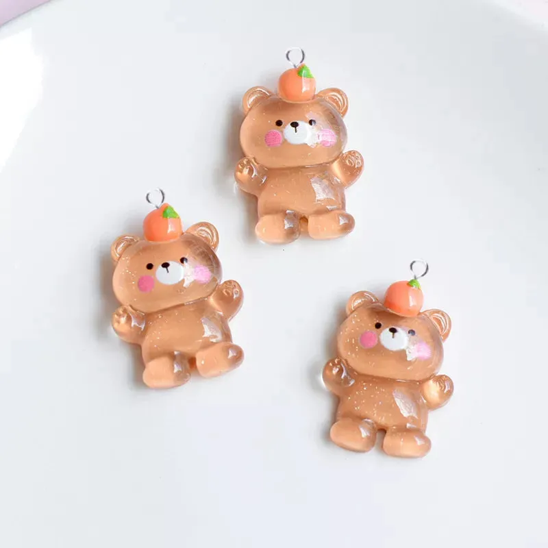 10Pcs Cute Animals Frog Bear Cat Dinosaur Rabbit Charms for Earrings Bracelet Hairpin DIY Jewelry Making Gift Kawaii Pendants