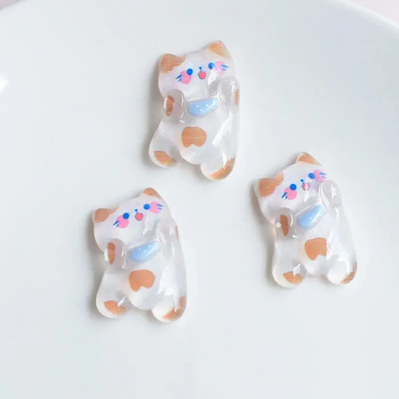 10Pcs Cute Animals Frog Bear Cat Dinosaur Rabbit Charms for Earrings Bracelet Hairpin DIY Jewelry Making Gift Kawaii Pendants