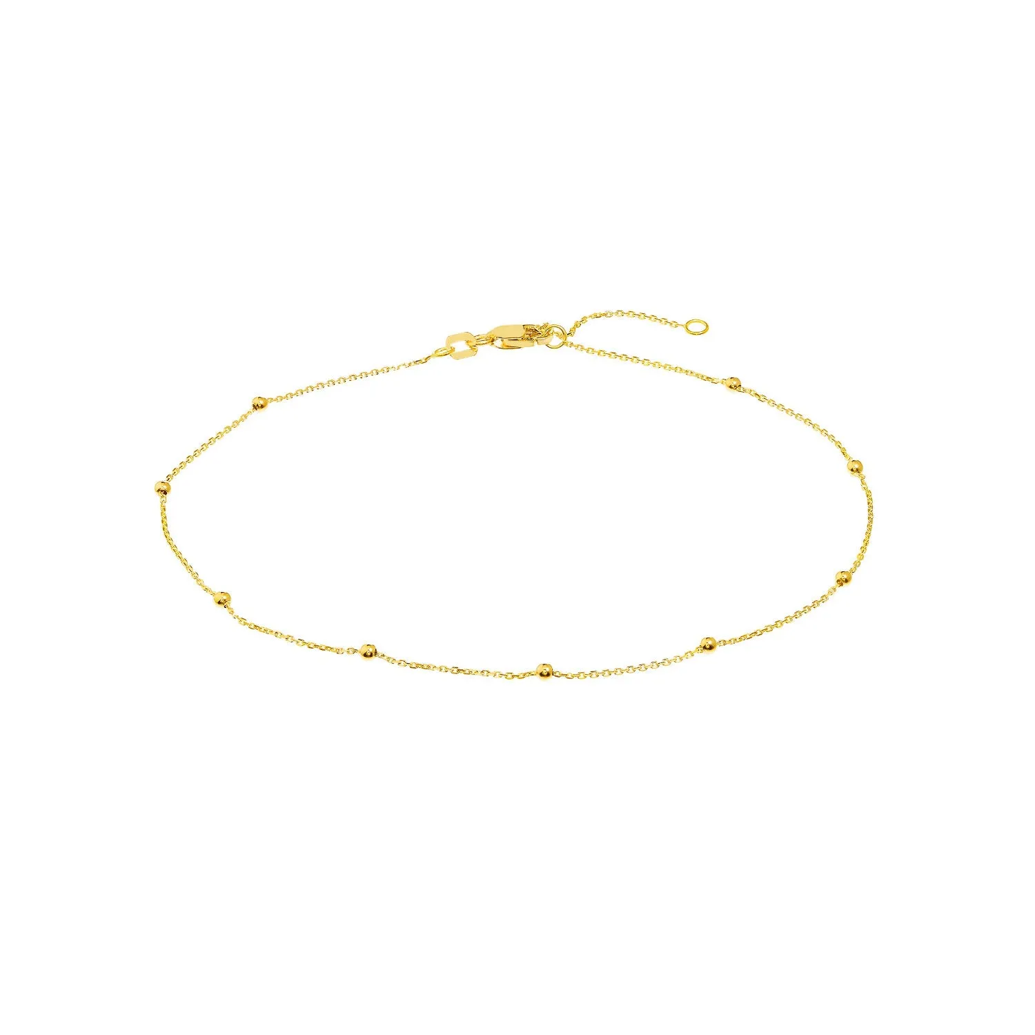 14K Yellow Gold Ball Anklets