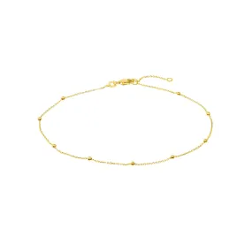 14K Yellow Gold Ball Anklets