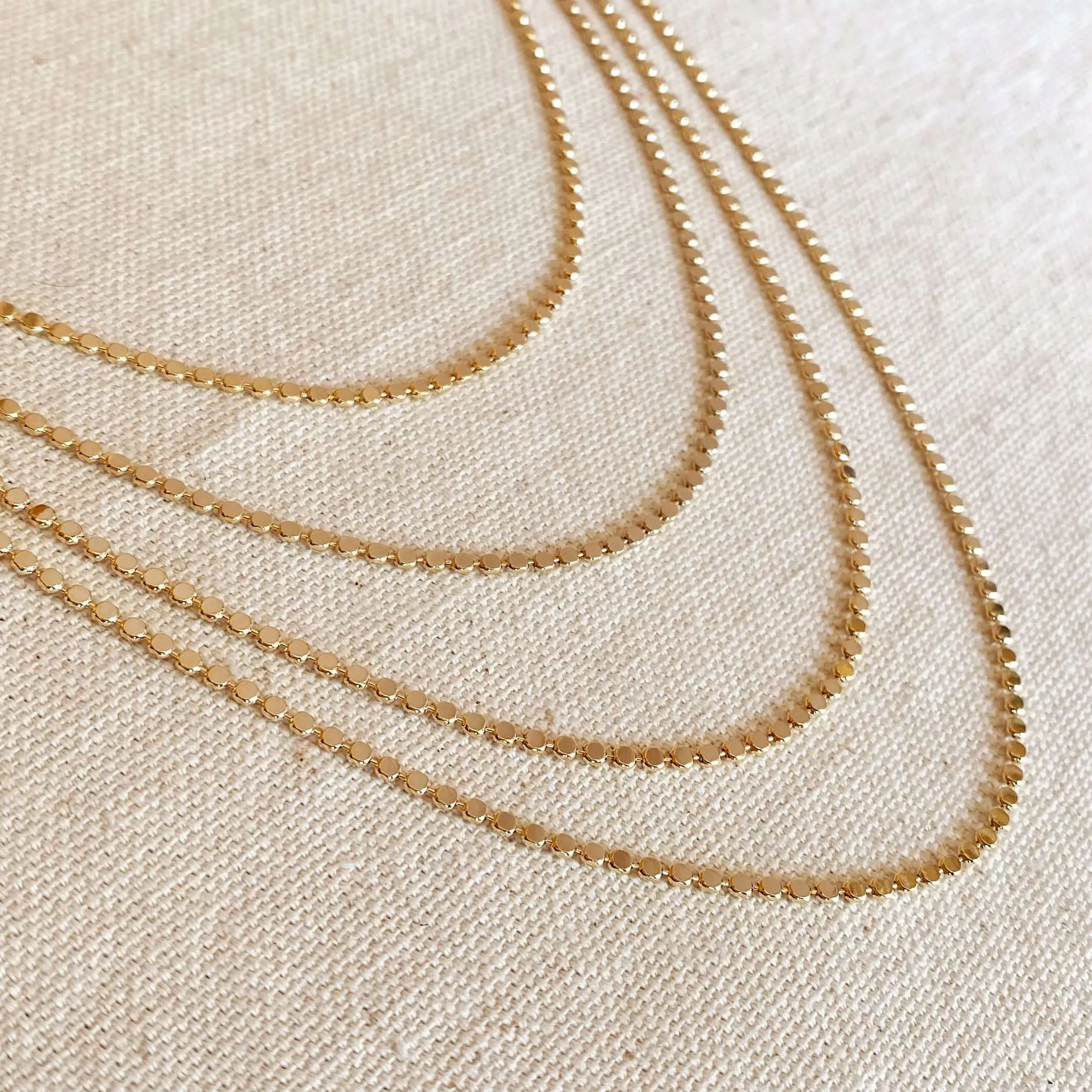 18k Gold Filled 2mm Dot Chain Necklace