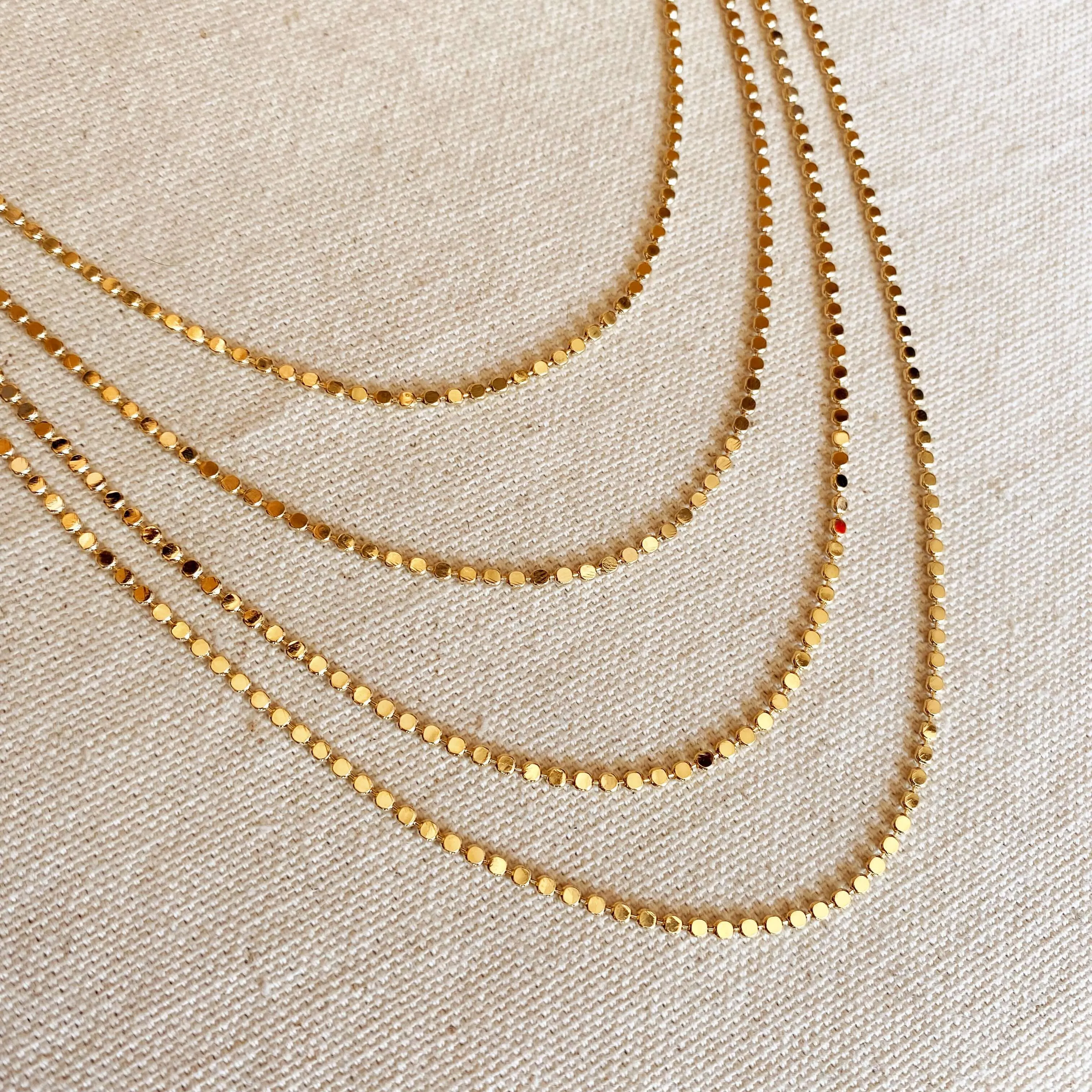 18k Gold Filled 2mm Dot Chain Necklace