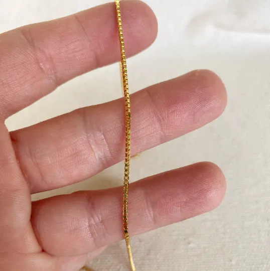 18k Gold Filled Box Chain 1.2mm Thickness Gold Chain