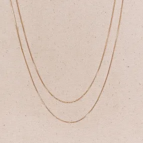 18k Gold Filled Thin Box Chain 0.85mm