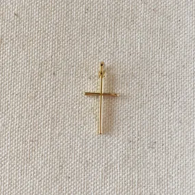 18k Gold Filled Thin Plain Cross Pendant