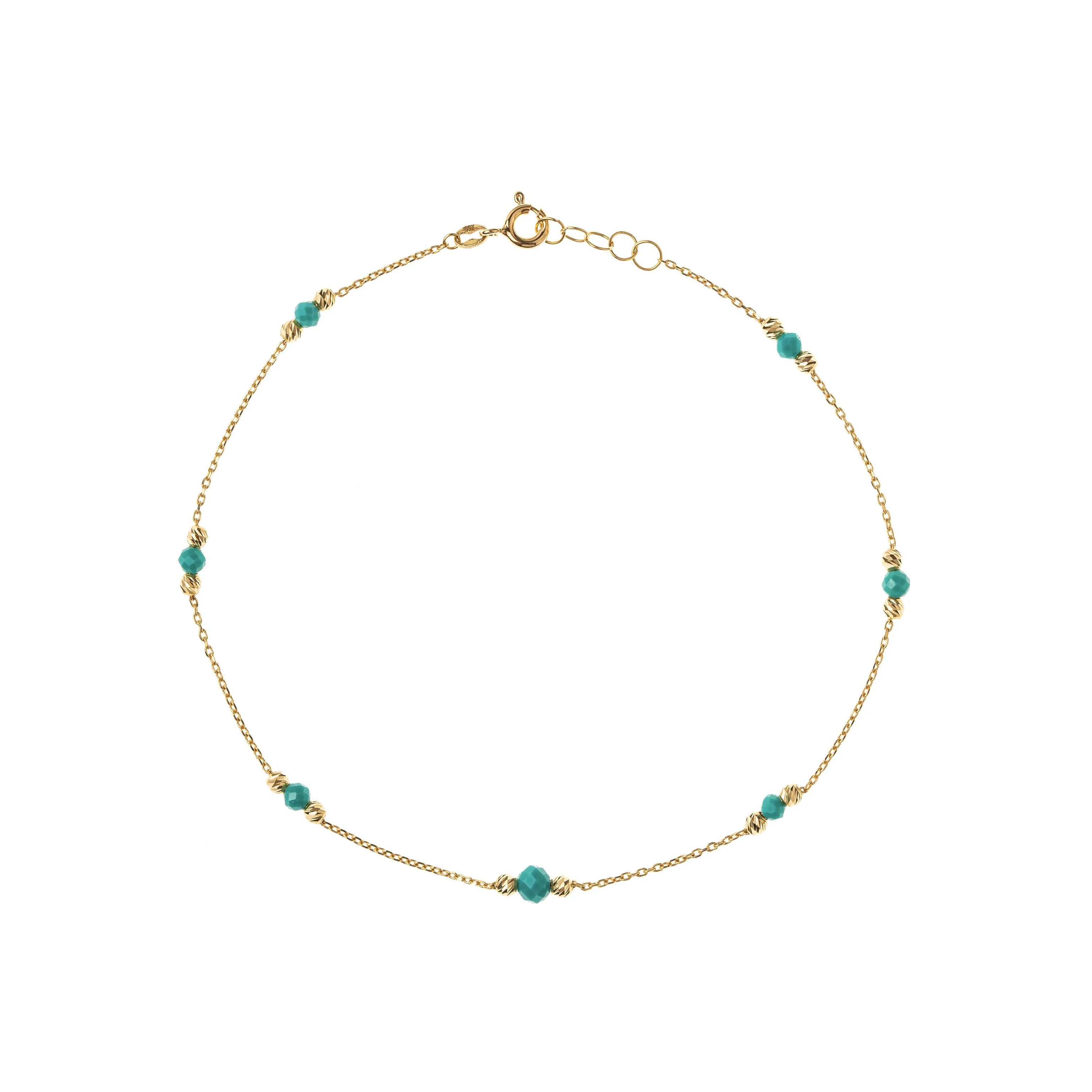 18K Gold Turquoise Beads Anklet - Garo Boyadjian