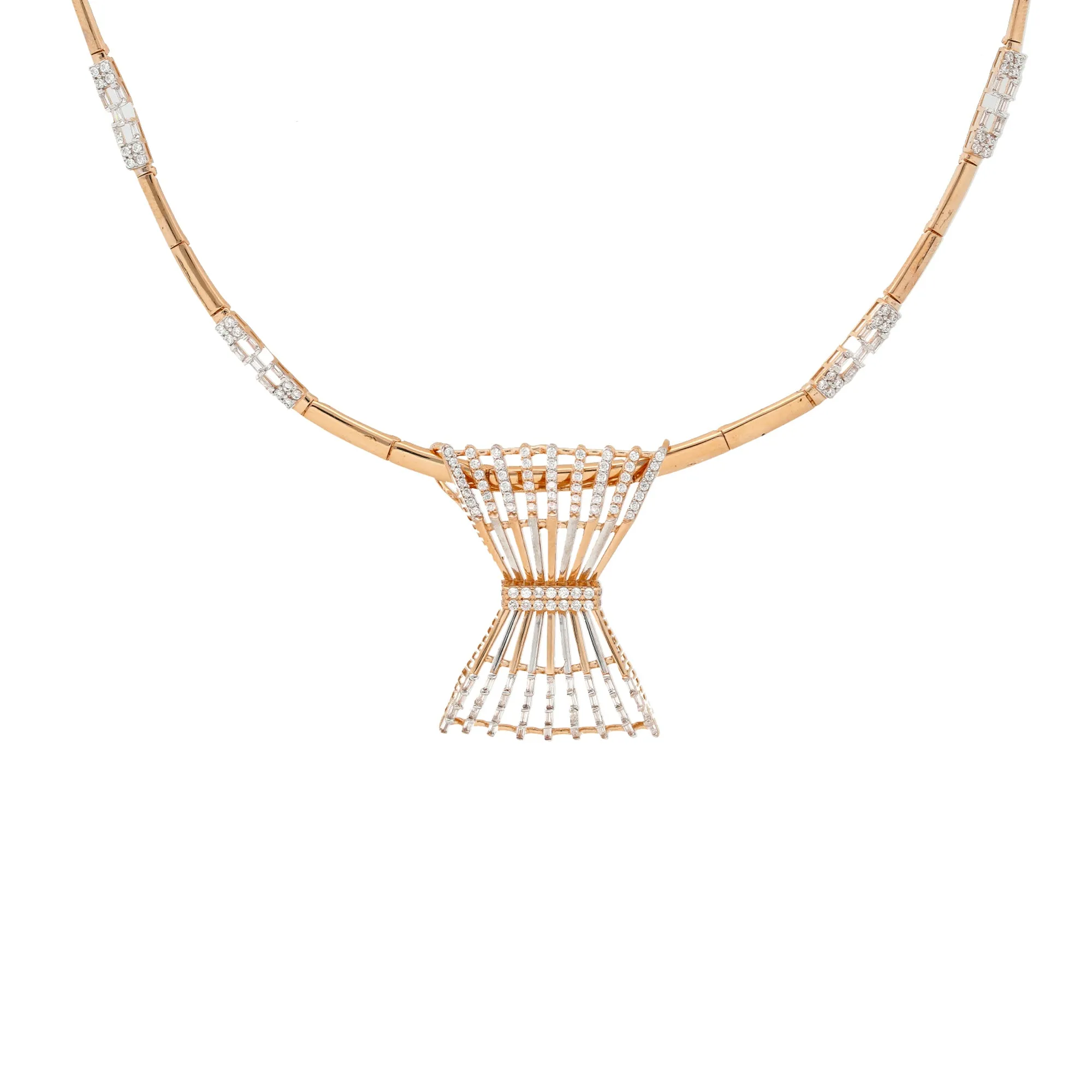 18K Rose Gold & CZ Necklace Set (25.6gm)