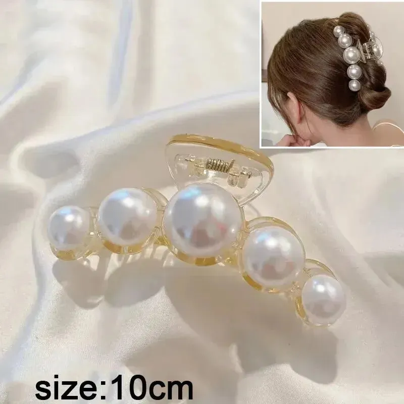 2023 Korean Metal Geometric Hair Claws Barrettes Elegant Hair Clips Crab Hollow