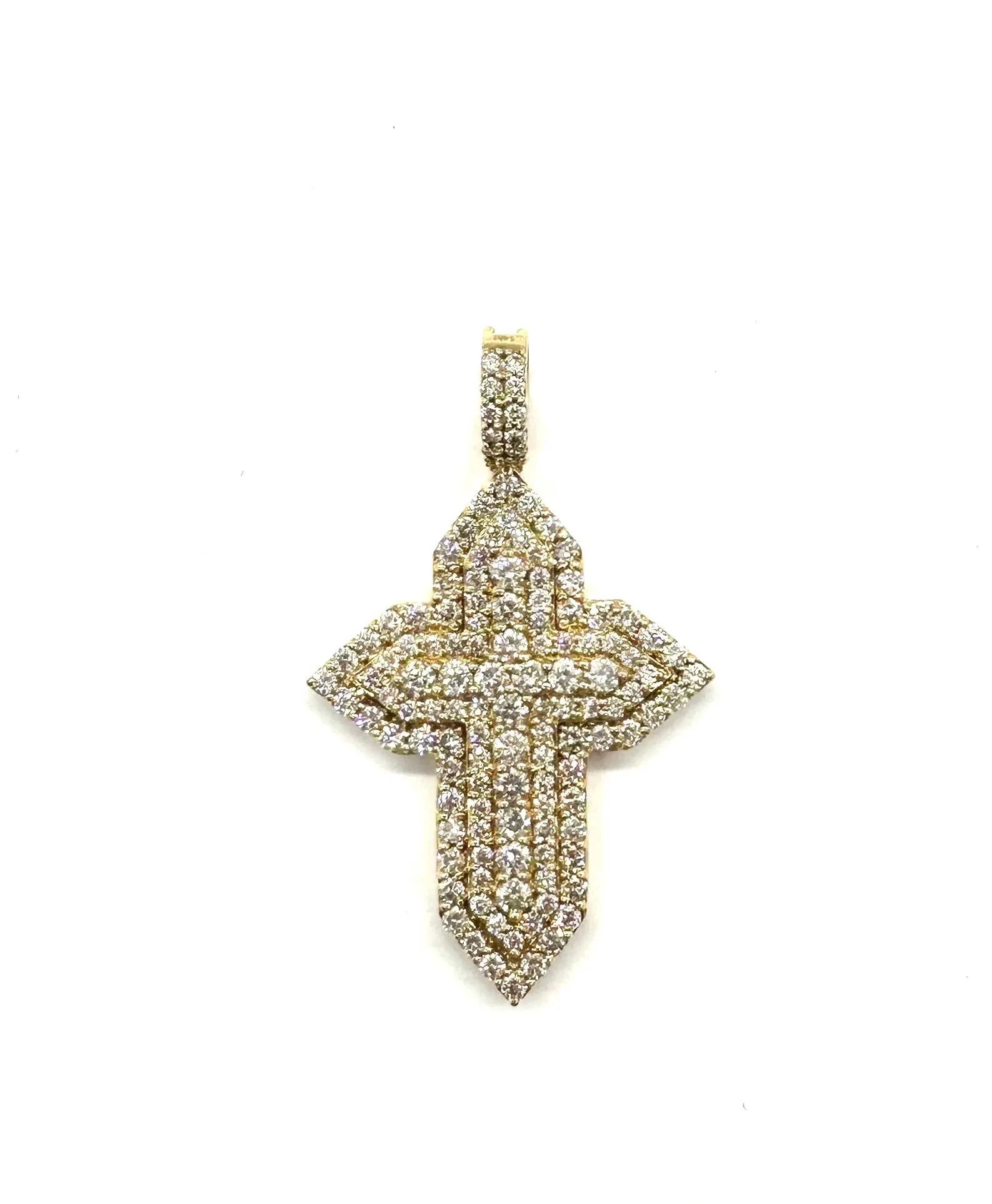 3.39 CTW 3-Row Diamond Cross