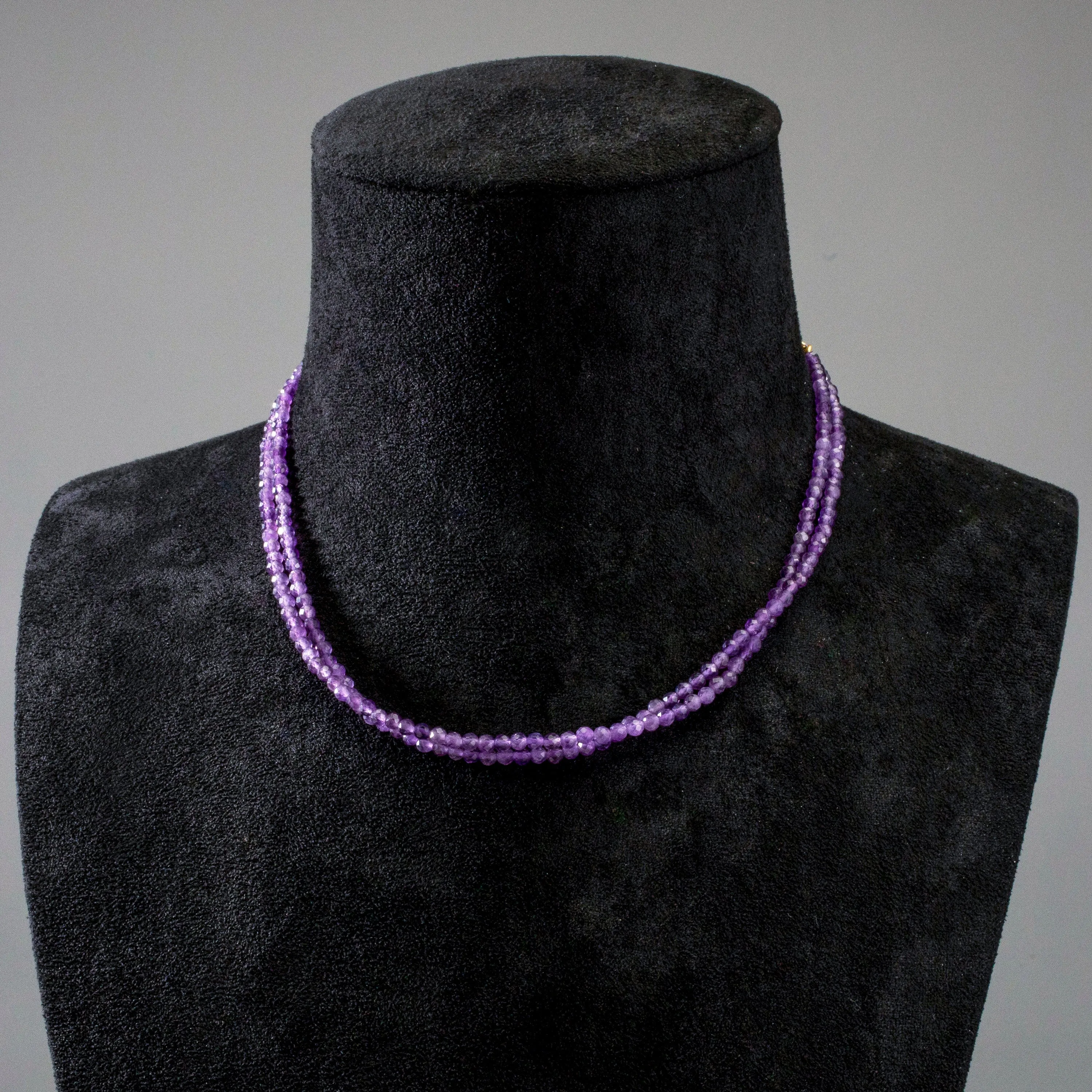 3mm Amethyst Faceted 31 Necklace / Multi Wrap Bracelet