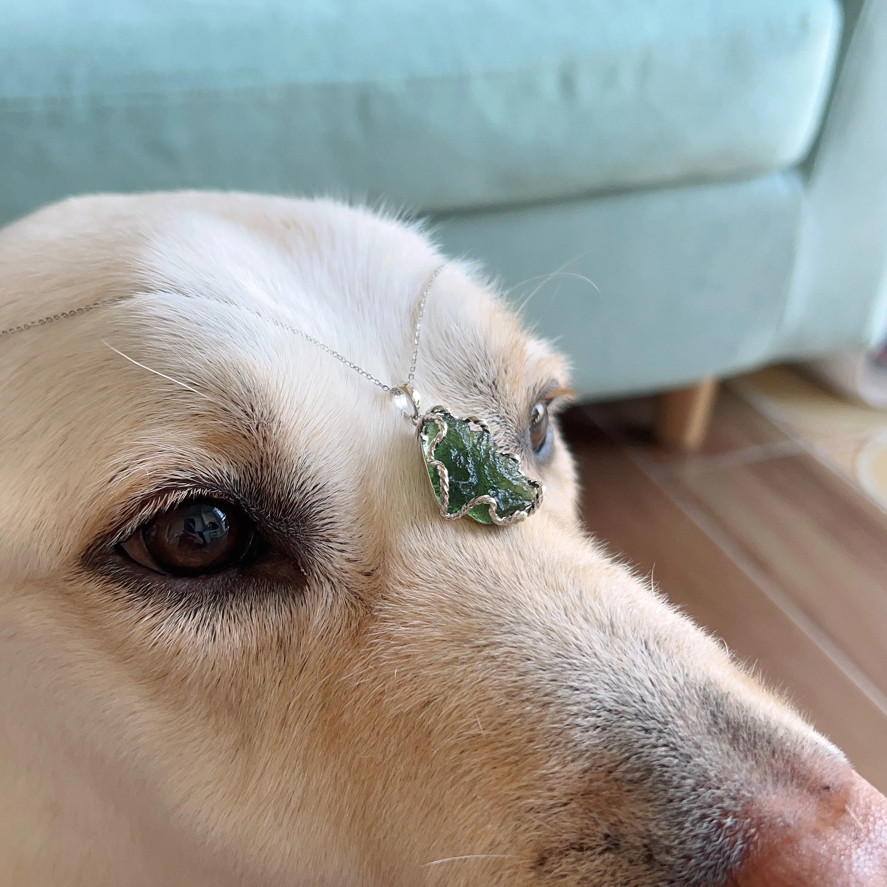 5.6g Natural Czech Moldavite Raw Stone Pendant Necklace Top-quality Green | Rare High-frequency Heart Chakra Healing Stone