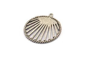 Antique Silver Charm, 2 Antique Silver Brass, Brass Pendant, Charm Pendant With 1 Loop, Findings (30x27mm) N1526