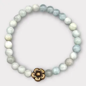 Aquamarine and Silver Hamsa bracelet