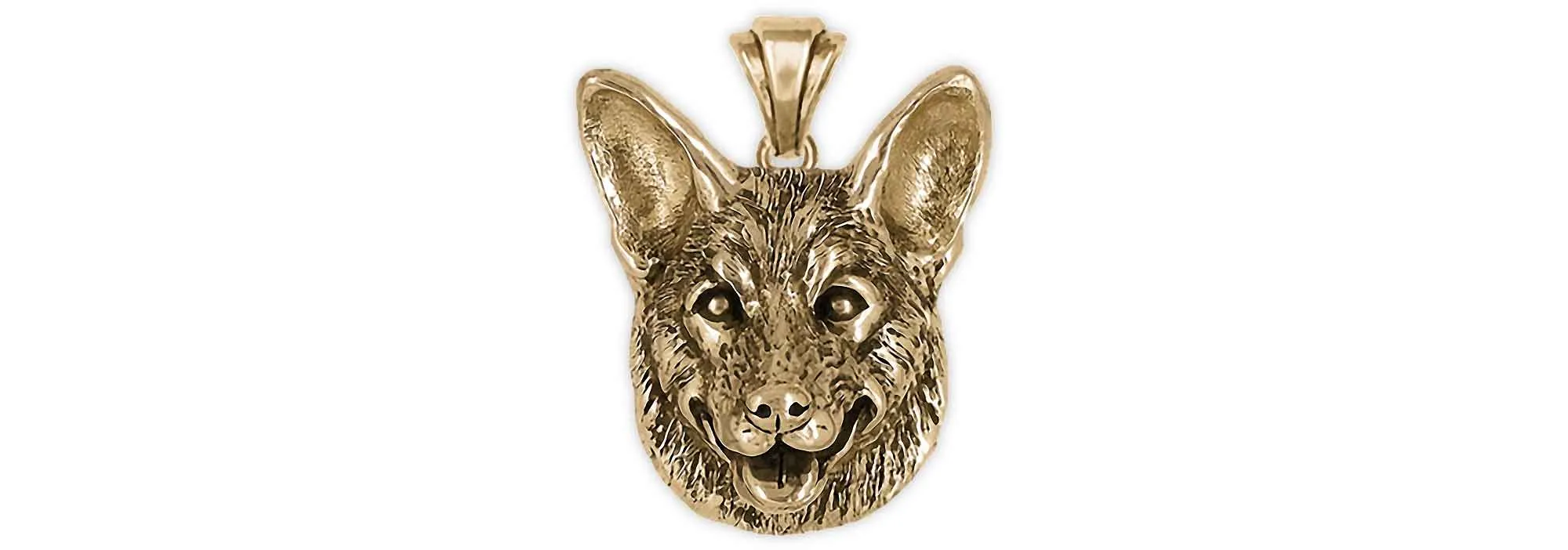 Australian Cattle Dog Pendant 14k Yellow Gold Handmade Australian Cattle Dog Jewelry  CTD1-PG