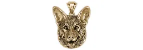 Australian Cattle Dog Pendant 14k Yellow Gold Handmade Australian Cattle Dog Jewelry  CTD1-PG