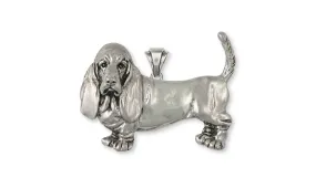 Basset Hound Pendant Jewelry Sterling Silver Handmade Dog Pendant BAS1-P