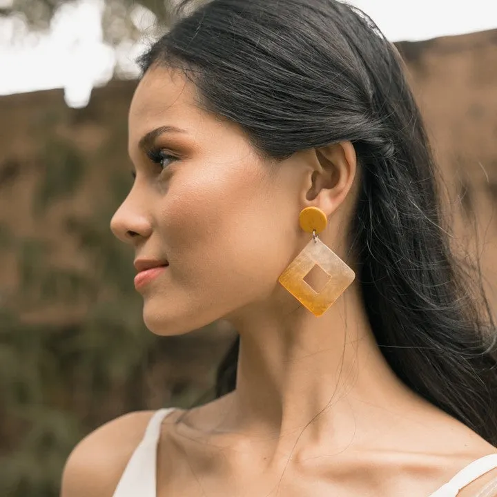 Bern Capiz Earrings in Yellow