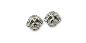 Bichon Frise Earrings Jewelry Sterling Silver Handmade Dog Earrings D07H-E