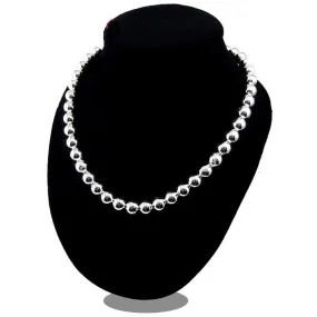 Big Smooth/Sand Beads High-Quality Hyperbole Necklace - 925 Sterling Silver