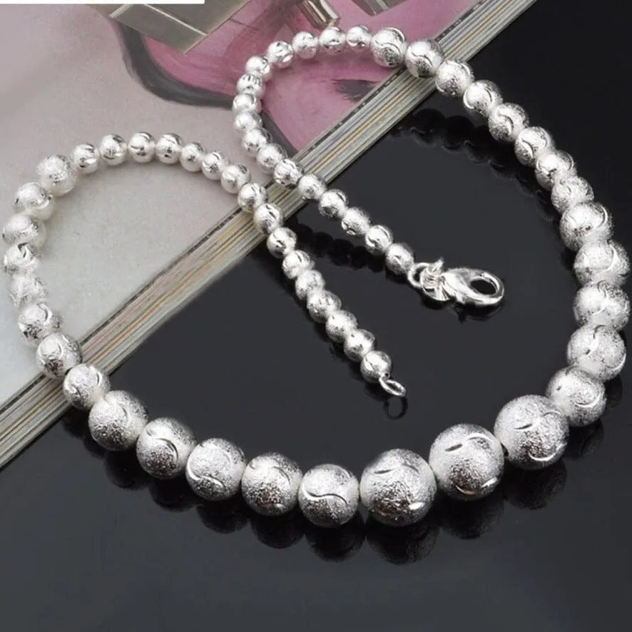 Big Smooth/Sand Beads High-Quality Hyperbole Necklace - 925 Sterling Silver