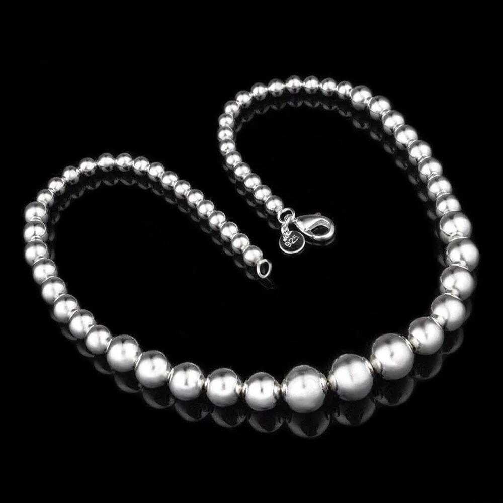 Big Smooth/Sand Beads High-Quality Hyperbole Necklace - 925 Sterling Silver