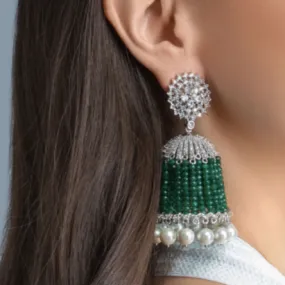 Bipasha Luxury Runway Jhumka Earrings by Jaipur Rose Luxury Designer Jewelry