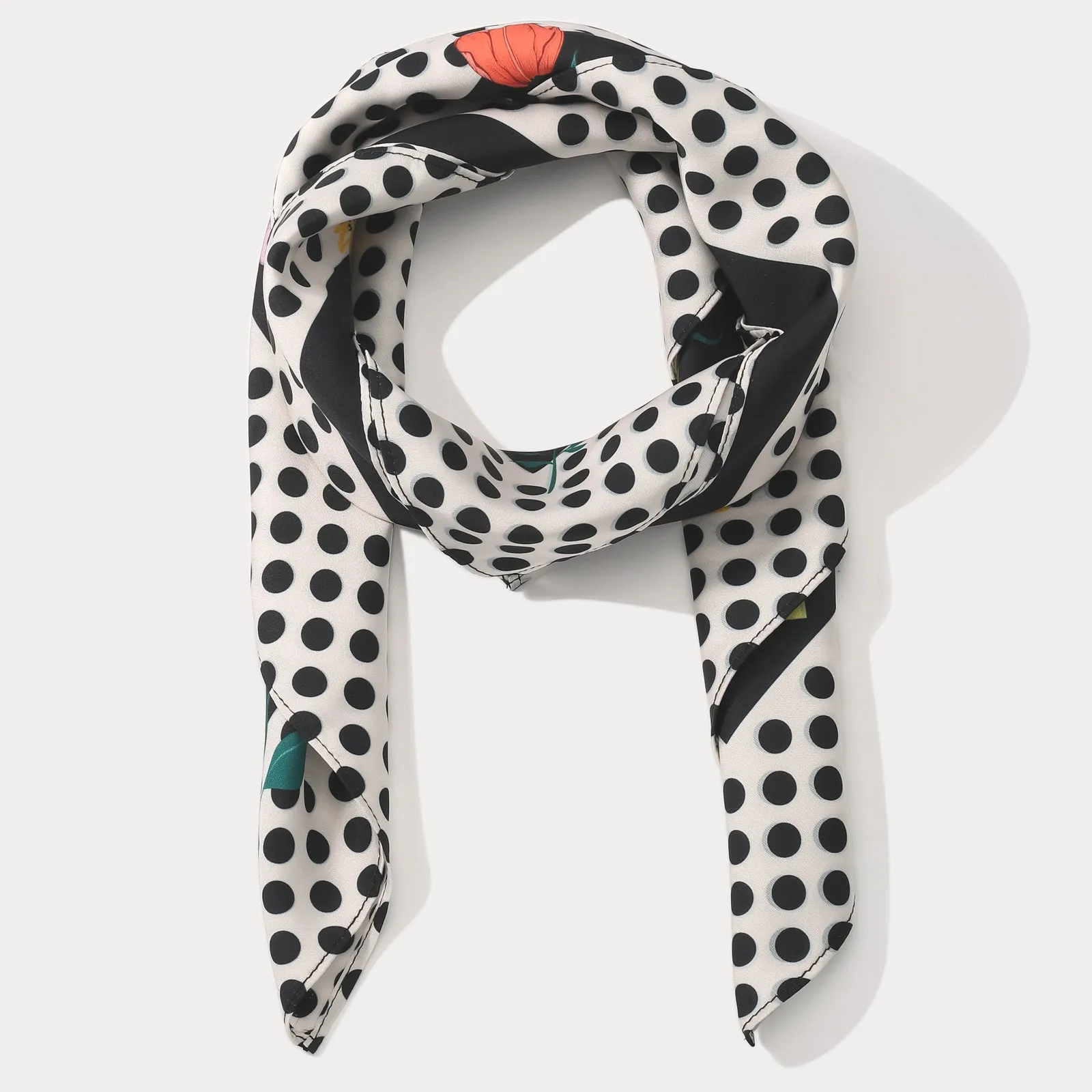 Blooming Polka Dot Square Scarf