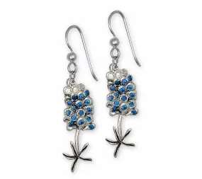 Bluebonnet Earrings Jewelry Sterling Silver Handmade Texas Wildflower Earrings BB5-E