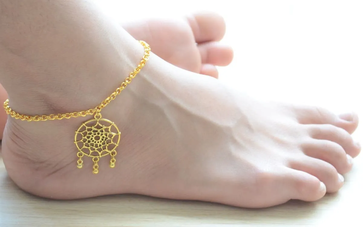 Boho Hippie Beach Anklet Bracelet, Dainty beaded summer anklet, statement bohemian ankle chain