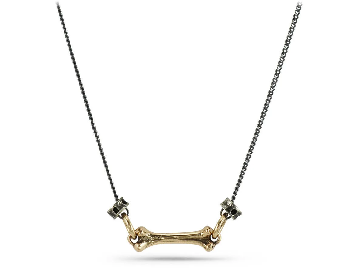 Bone & Shark Vertebrae Necklace - Bronze