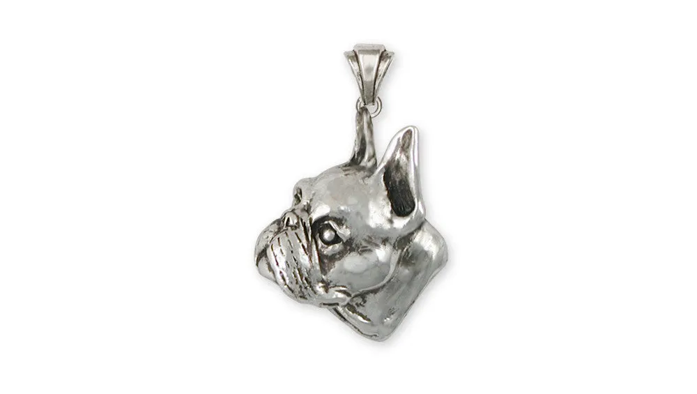 Boston Terrier Pendant Jewelry Sterling Silver Handmade Dog Pendant BO2-P