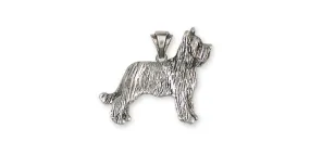 Briard Pendant Jewelry Sterling Silver Handmade Dog Pendant BRD1-P