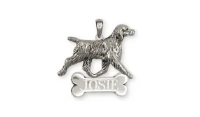 Brittany Dog Personalized Pendant Handmade Sterling Silver Dog Jewelry BR6-NP