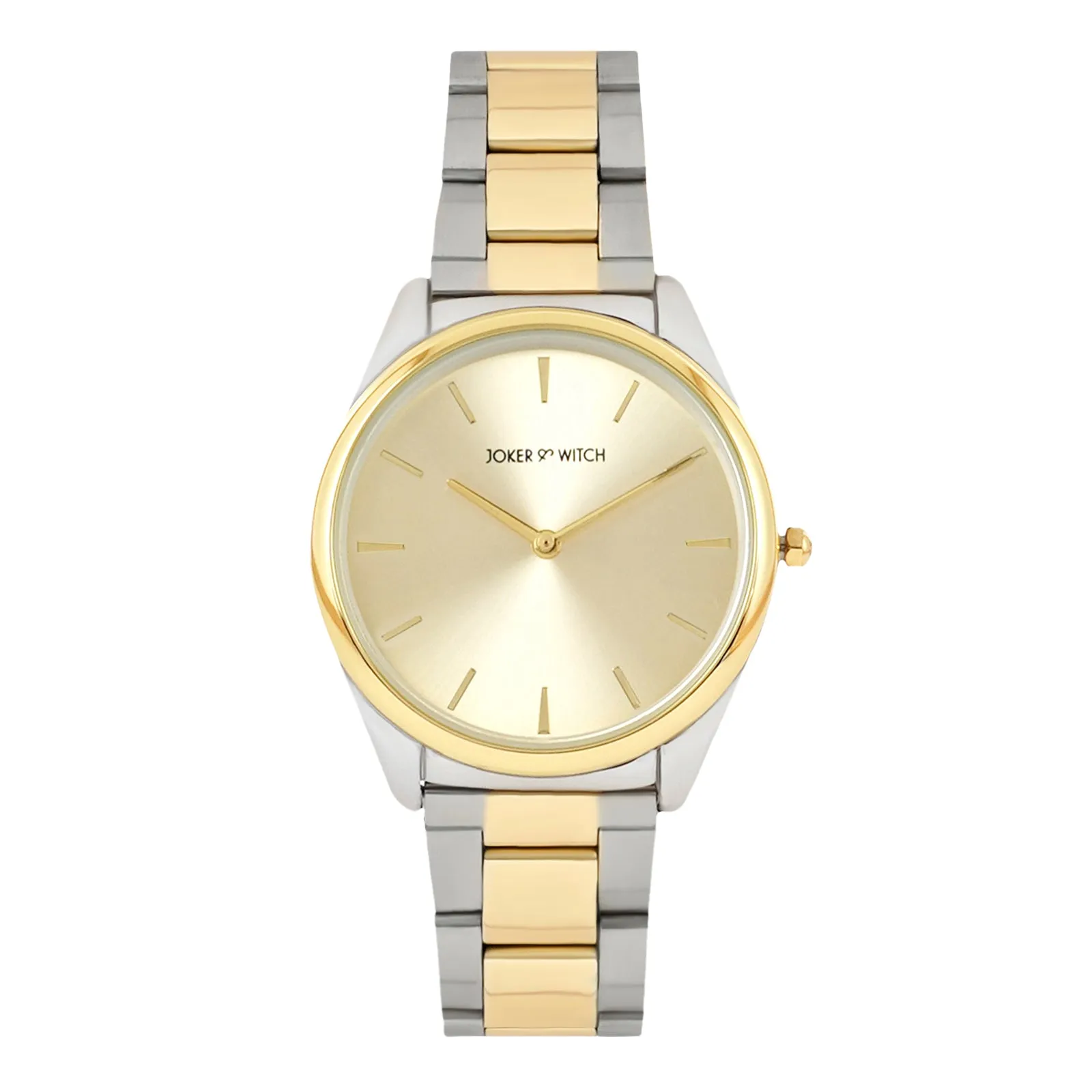 Brooklyn Gold Dial Dual Tone Metallic Strap Watch