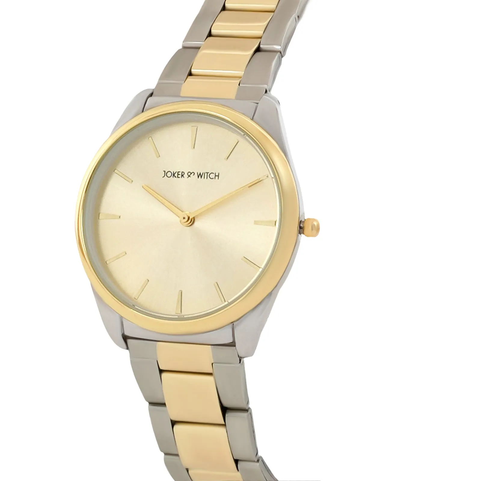 Brooklyn Gold Dial Dual Tone Metallic Strap Watch