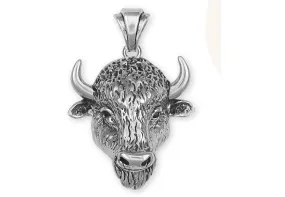 Buffalo Pendant Jewelry Sterling Silver Handmade Bison Pendant BUF-P