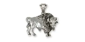 Buffalo Pendant Jewelry Sterling Silver Handmade Bison Pendant BUF6-P