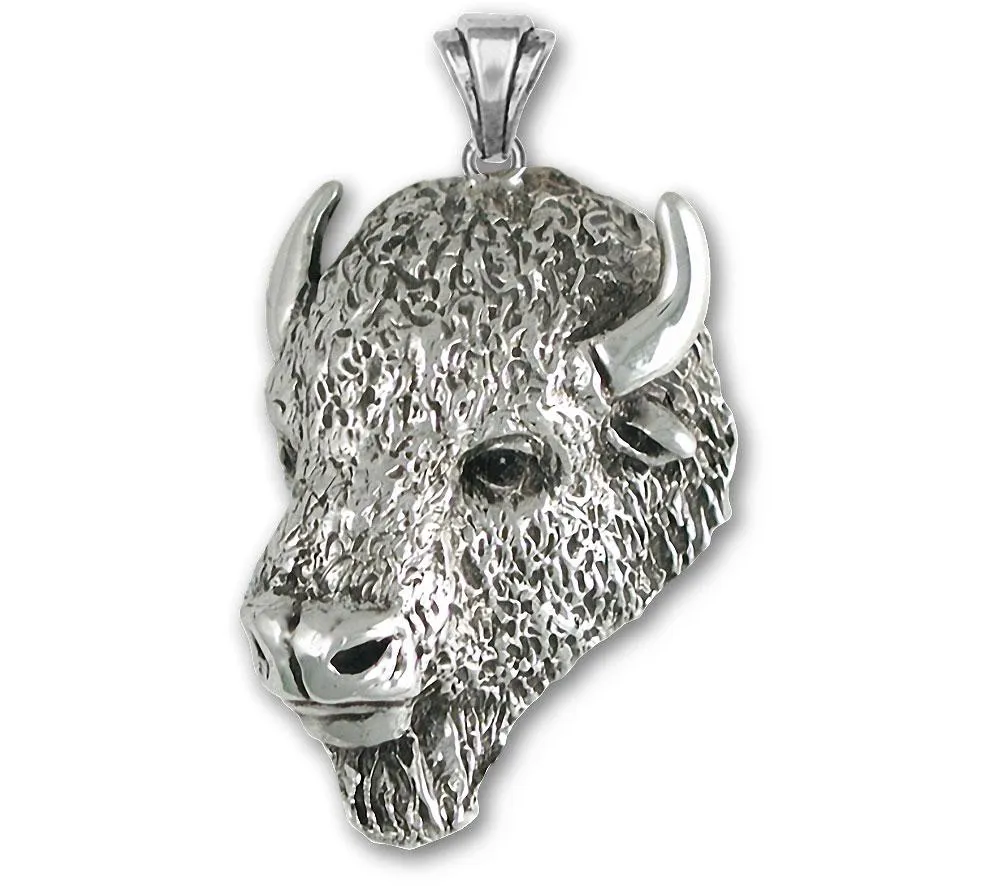 Buffalo Pendant Jewelry Sterling Silver Handmade Bison Pendant BUF8-P