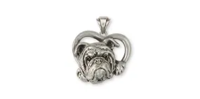 Bulldog Pendant Jewelry Sterling Silver Handmade Dog Pendant BD17-P