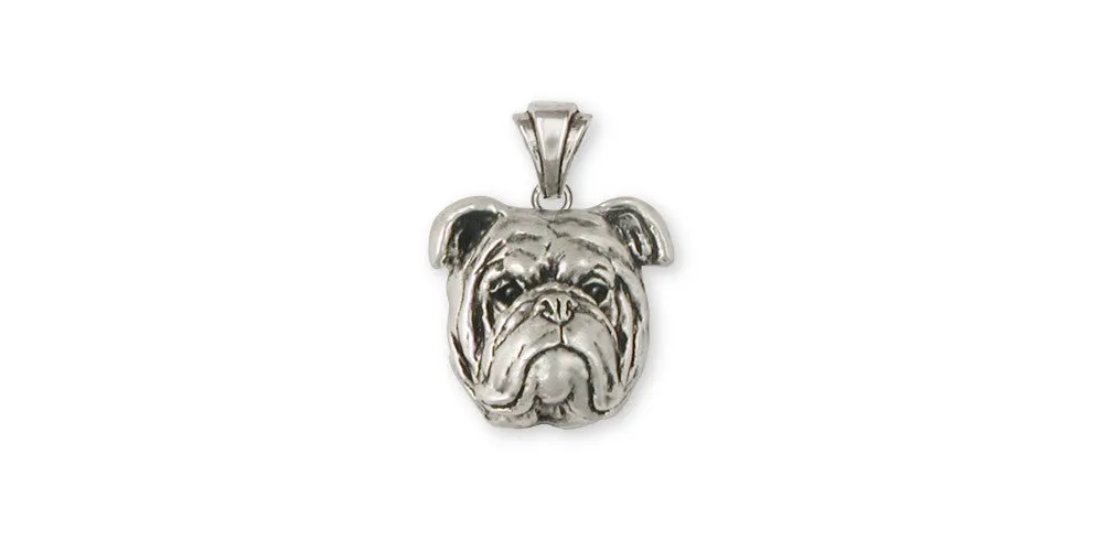 Bulldog Pendant Jewelry Sterling Silver Handmade Dog Pendant BD18-P