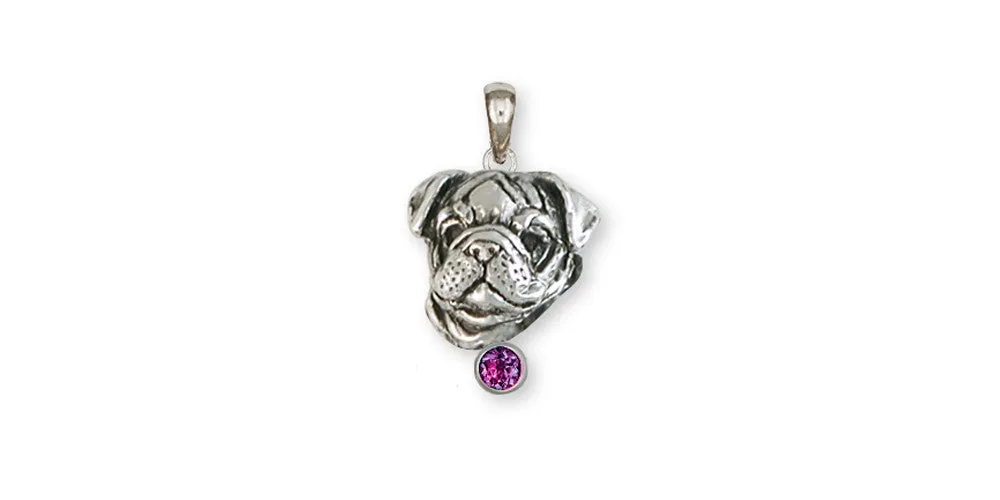 Bulldog Pendant Jewelry Sterling Silver Handmade Dog Pendant BD23H-SP