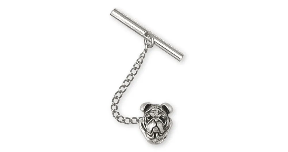 Bulldog Tie Tack Jewelry Sterling Silver Handmade Dog Tie Tack BD20-TT