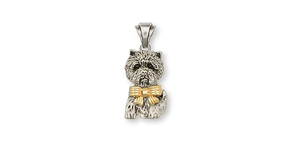 Cairn Terrier Pendant Jewelry Silver And Gold Handmade Dog Pendant CNWT5-TNP