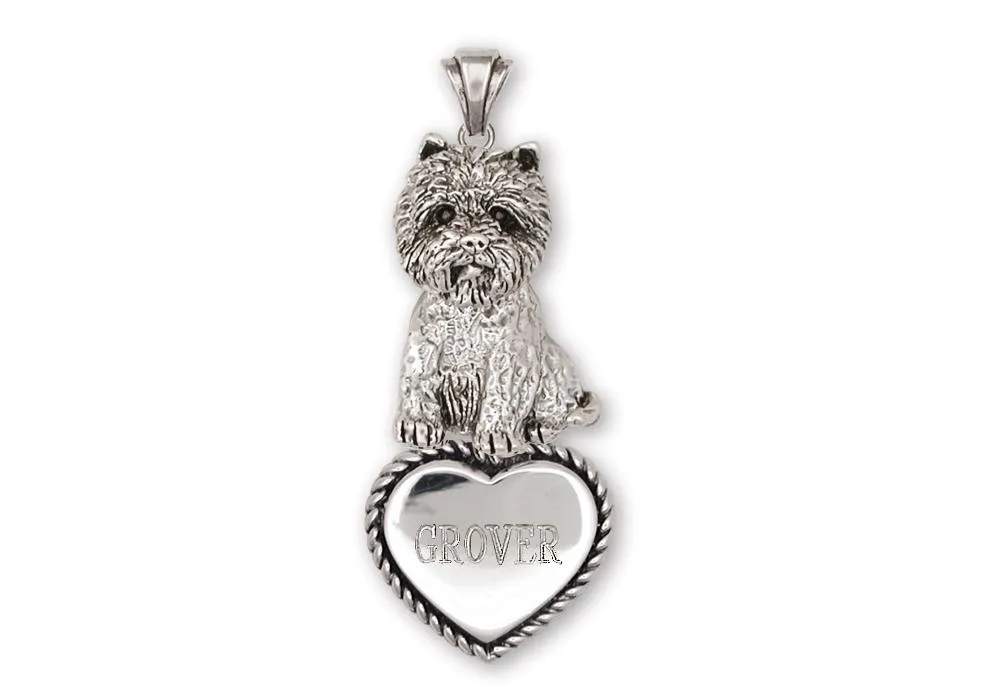 Cairn Terrier Pendant Jewelry Sterling Silver Handmade Dog Pendant CNWT23-TP