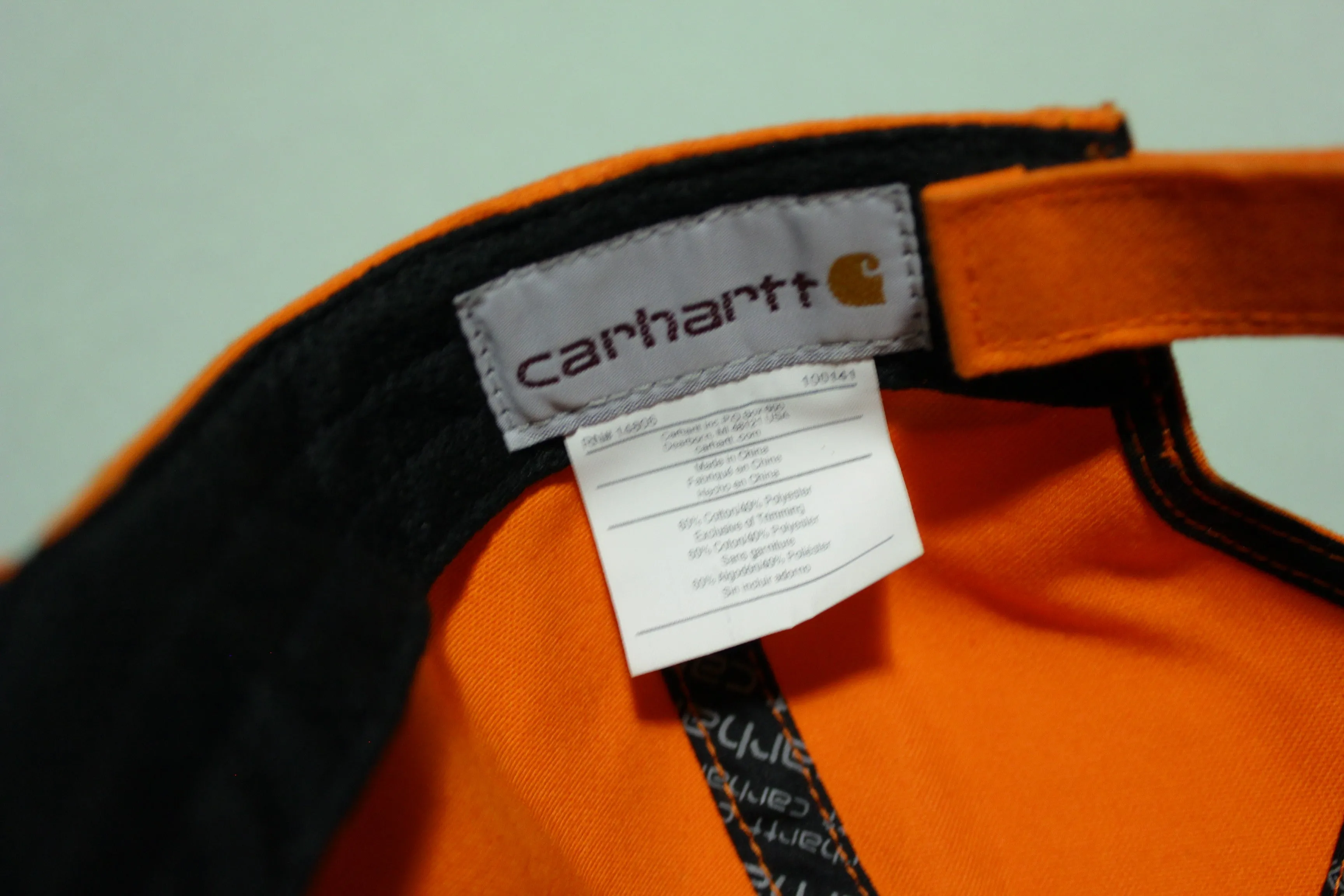 Carhartt Mens Ashland Hat Orange Bill Adjustable Velcro Back Trucker Hat 102293 820