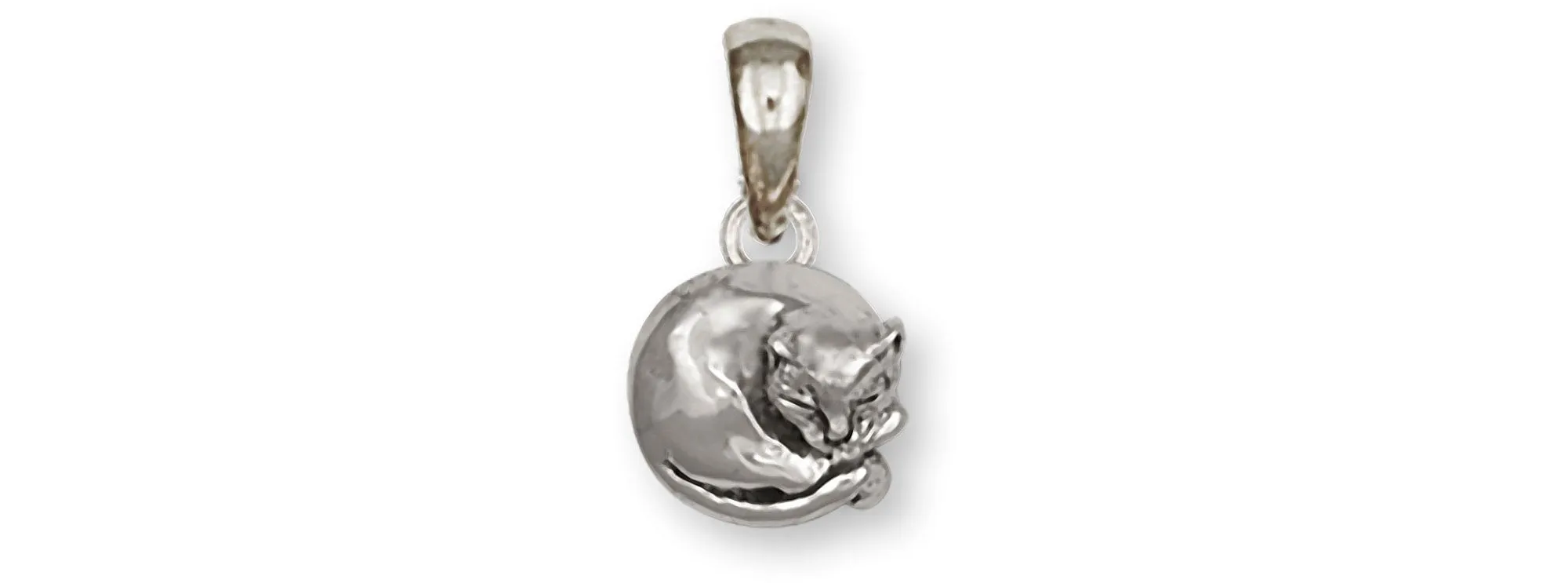 Cat Jewelry Sterling Silver Handmade Cat Pendant  CT38-P