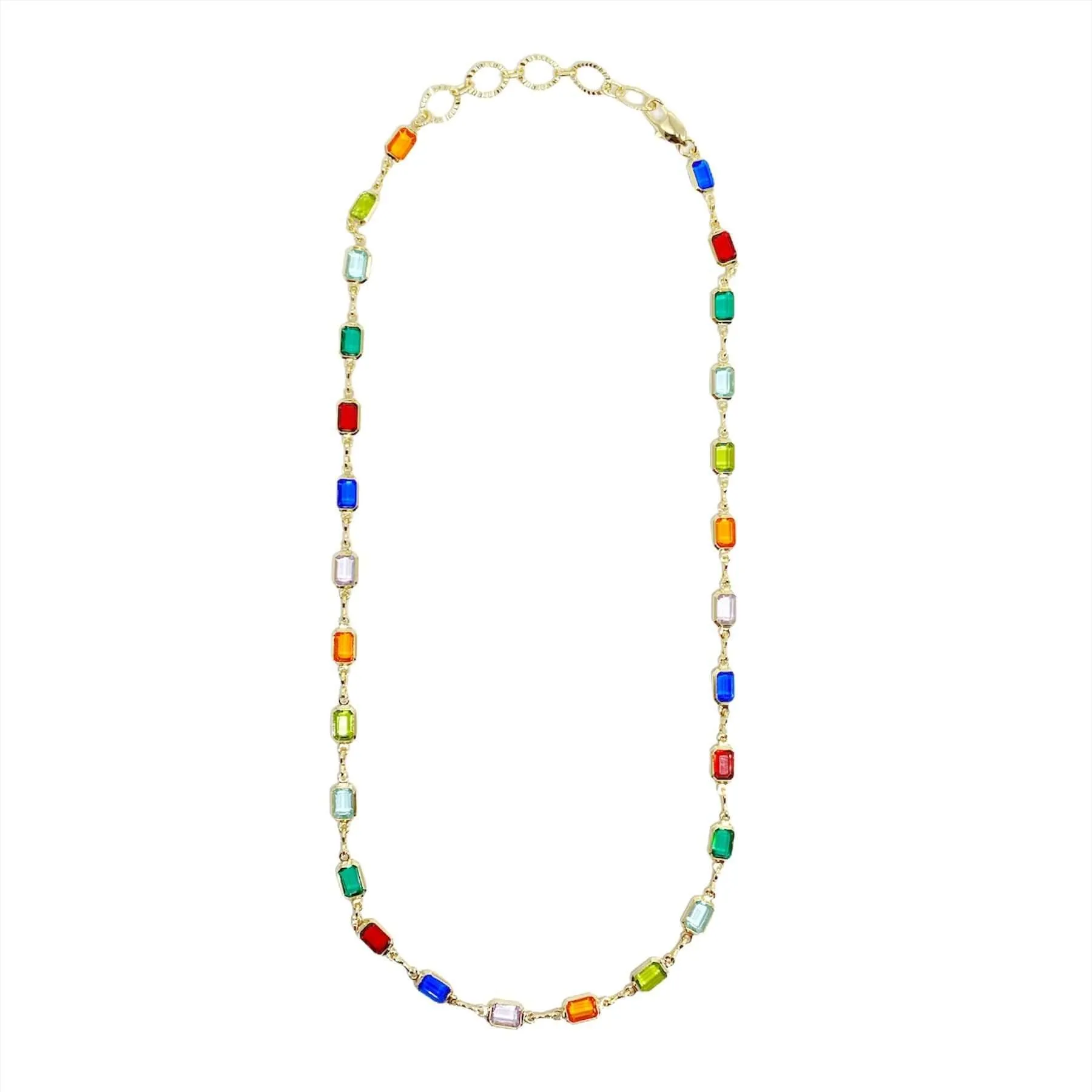 Complete Set Of 18k Gold Filled Multicolor Necklace, Bracelet And Anklet For Wholesale