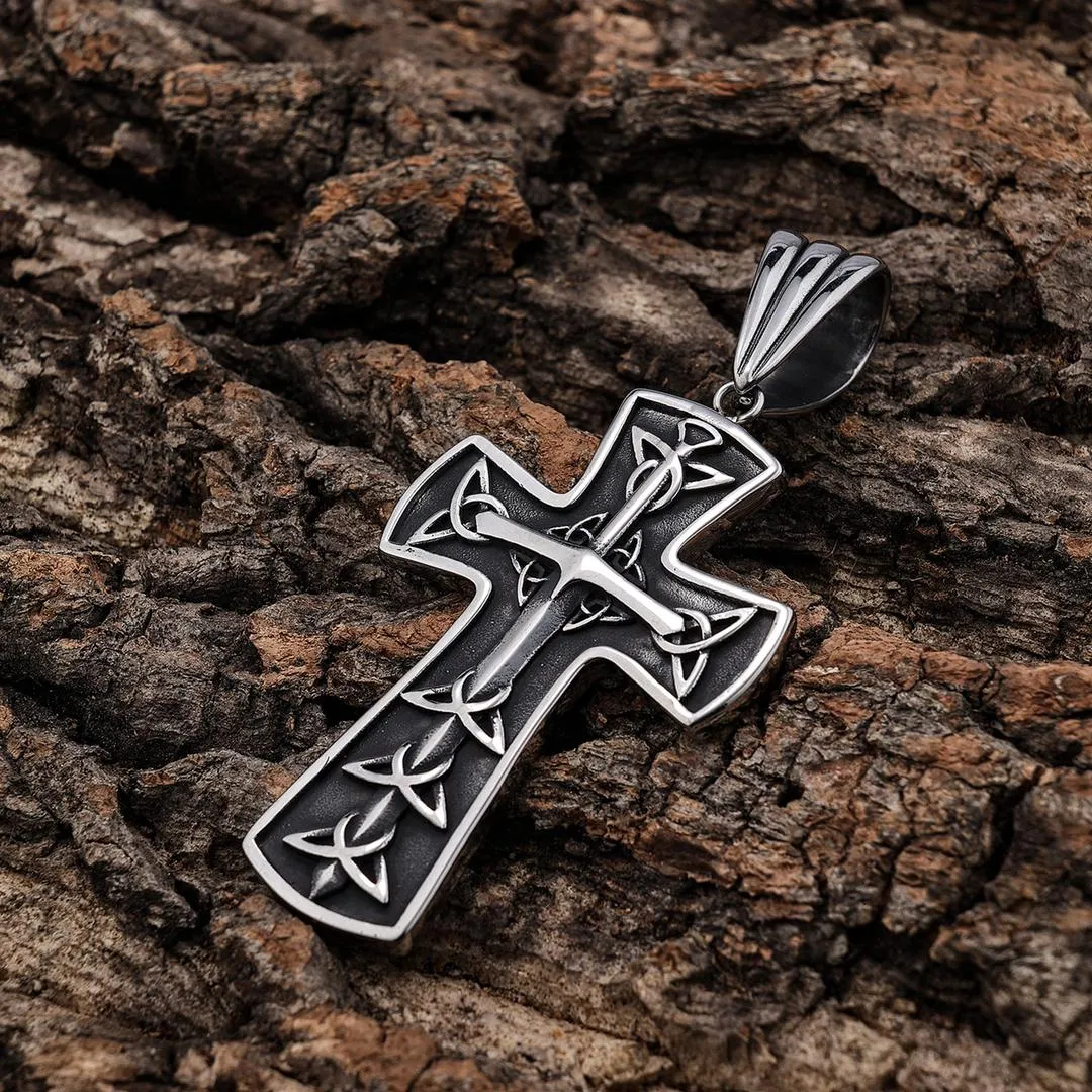 Cross - Triquetra Cross Pendant - Necklace (693)