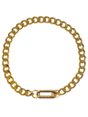 Curb Link Carabiner Anklet - Gold