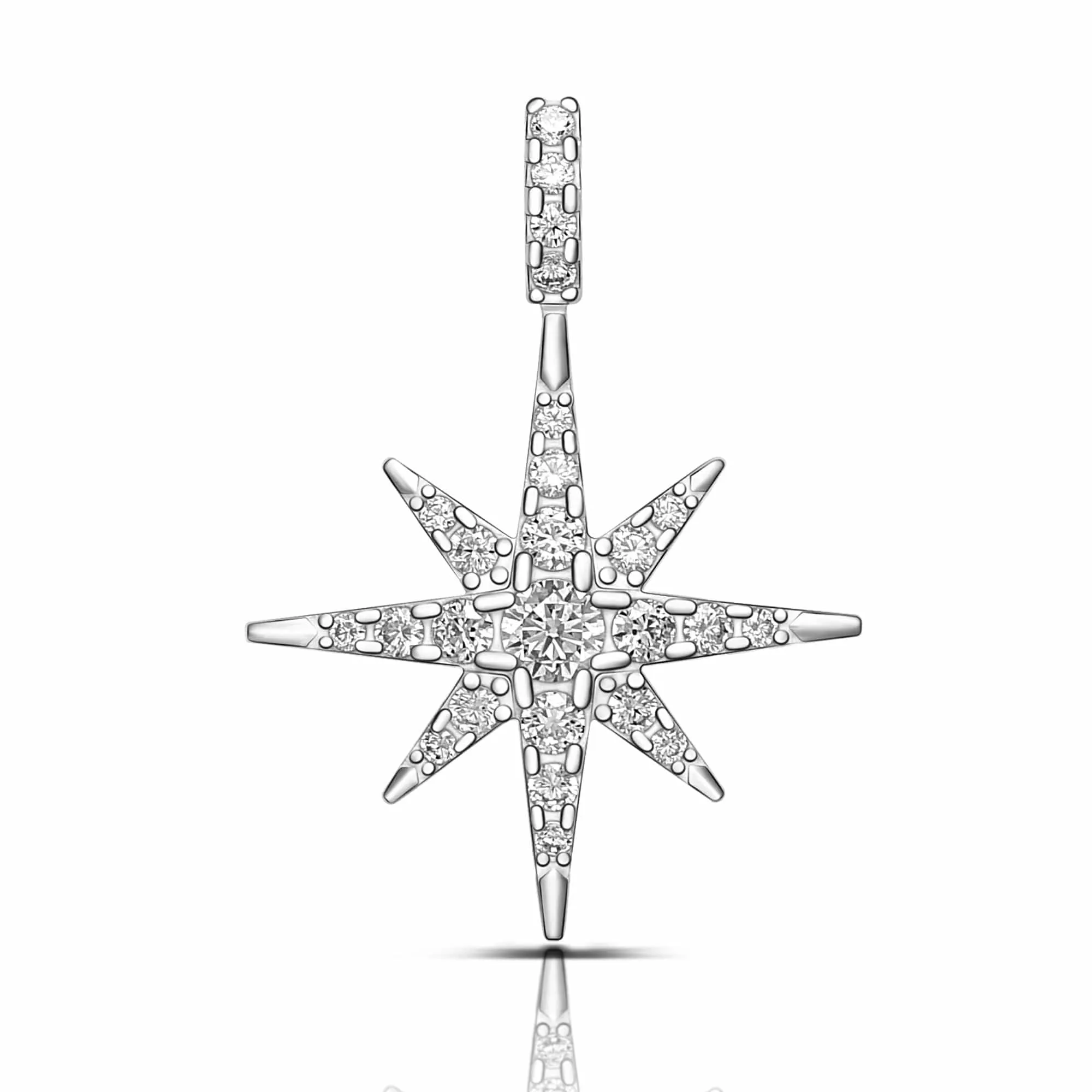 CZ Celestial North Star Jewelry Silver Pendant